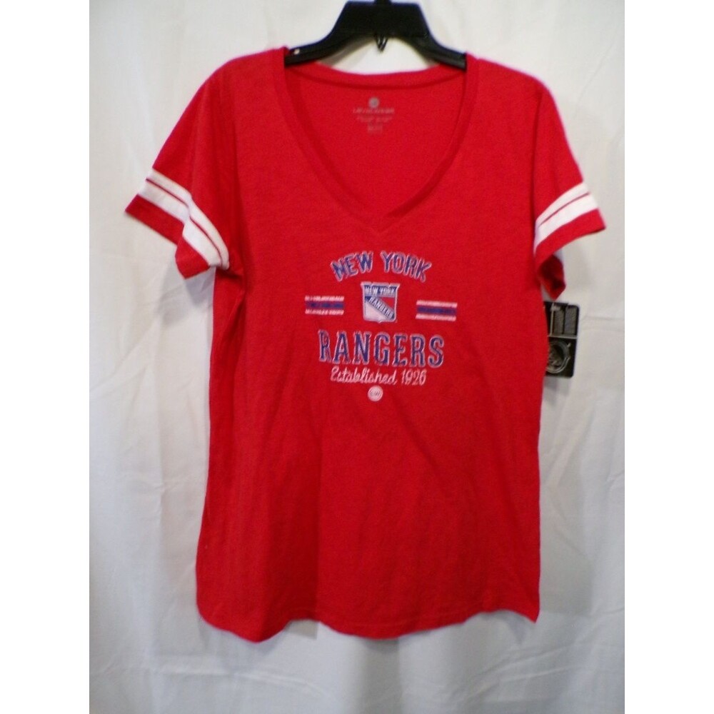 Levelwear Women's XXL V Neck NY Rangers Red T Shirt Jersey